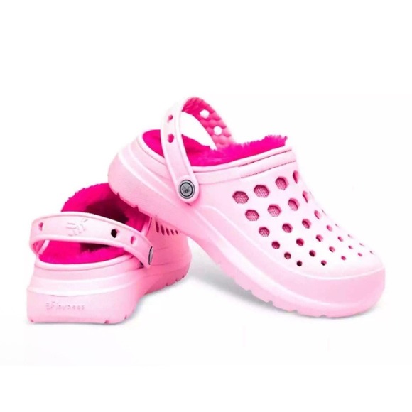 Joybees Other - JOYBEES GIRLS Croc Style Shoes size 12/13 COZY LINED PINK CLOG NWT slip on